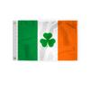 AGAS Ireland Irish Shamrock Boat Flag 12x18 Inch - Double Sided with Reverse Print on the Back 200D Nylon - Brass Grommets Double Stitched Edges - Ireland Shamrock Nautical Flag for Boat or Car view 1