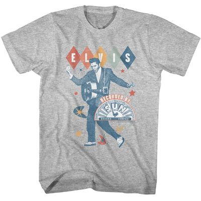 Elvis Sun Records Elvis Dancing Mens Short Sleeve T Shirts Music Icon Vintage Style Graphic Tees