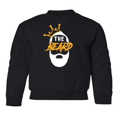superhotapparel Harden The Beard Philadelphia Basketball Fans Youth Crewneck Sweatshirt (Black, Youth Large)