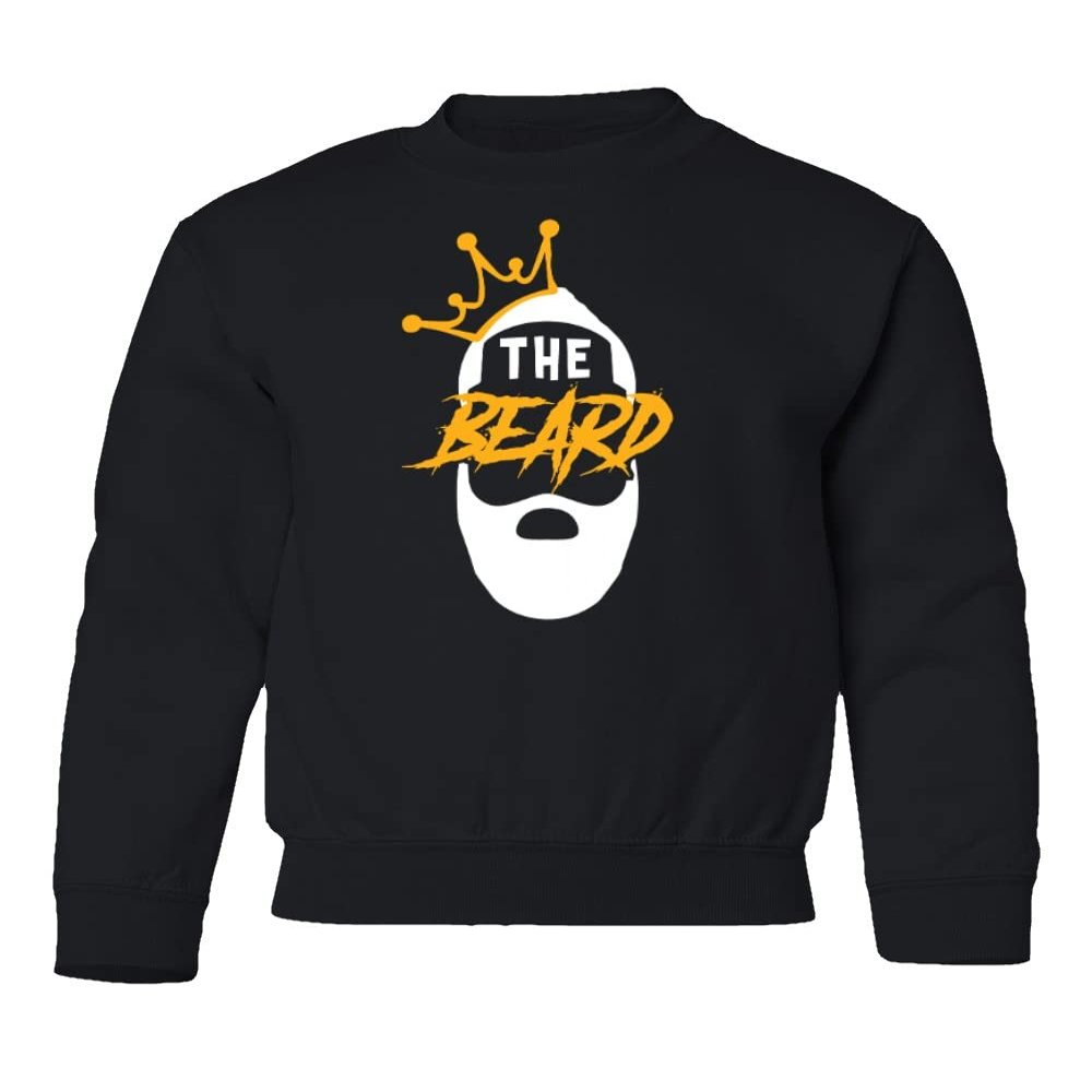 superhotapparel Harden The Beard Philadelphia Basketball Fans Youth Crewneck Sweatshirt (Black, Youth Large)