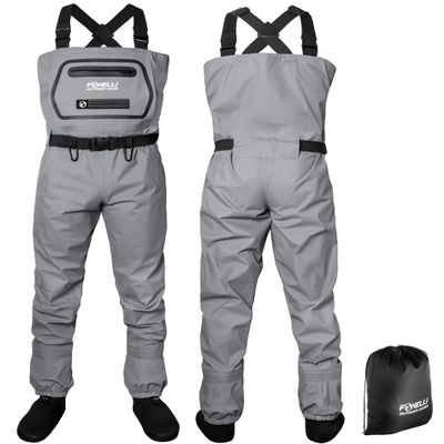 Foxelli Breathable Waders  Fly Fishing Stockingfoot Waders for Men and Women