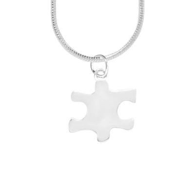 10 Pack Silver Puzzle Piece Necklaces  Autism Awareness Silver Puzzle Piece Shaped Charm Necklaces  Autism/Aspergers Necklaces Perfect for Fundraising, Awareness Events and Gift-Giving!
