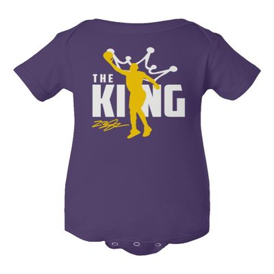 superhotapparel LeBron The King Los Angeles Basketball Fans Baby Bodysuit (Purple, 6M)