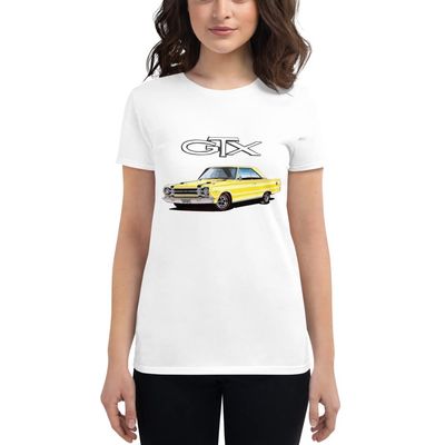 1967 GTX Classic car Custom Retro Automotive Nostalgia Muscle Cars Women's Short Sleeve t-Shirt White