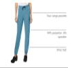 Carhartt Force Cross-Flex Womens Jogger Scrub Pant  Azure Blue, 2X L Petite view 4