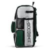 Boombah Superpack Bat Pack -Backpack Version (no wheels) - Holds up to 4 Bats - White/Dark Green - For Baseball or Softball view 4