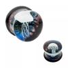 Pierced Owl Glass White Floating Jellyfish Double Flared Plugs, Sold As Pair (10mm (00GA)) view 2