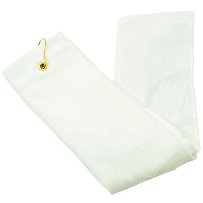 Towel Supercenter Golf Towels 16X24 Tri-Fold Grommet with Hook Colors 100% Cotton 24Pack 36Pack 60Pack (White, 24)