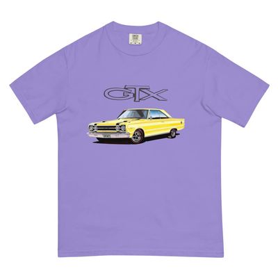 1967 GTX Classic car Custom Retro Automotive Nostalgia Muscle Cars Mens Garment-Dyed Heavyweight t-Shirt Violet