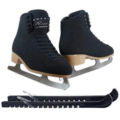 SKATE GURU Jackson Softec Rave Black Womens/Girls Ice Figure Skates - Womens Size 10