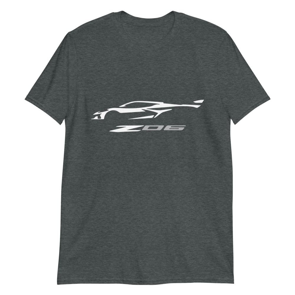 2023 Sports Car Z06 C8 Vette Silhouette Custom T-Shirt Dark Heather
