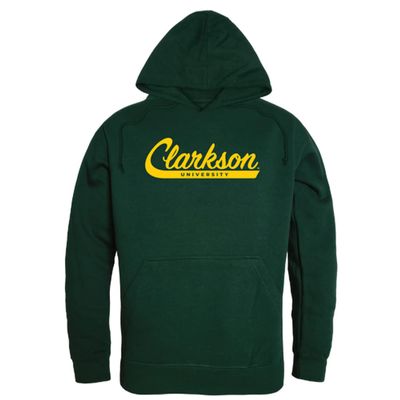 W Republic Clarkson University Golden Knights Script Fleece Hoodie Sweatshirts - Forest Green, Large