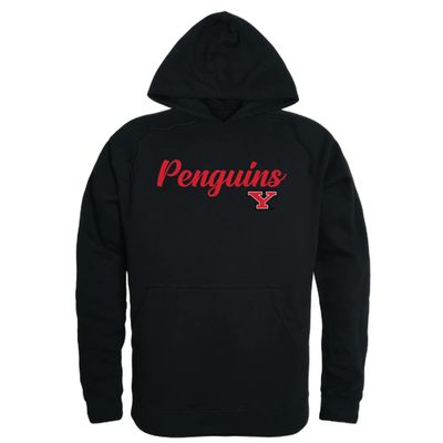 W Republic Youngstown State University Penguins Script Fleece Hoodie Sweatshirts - Black, X-Large