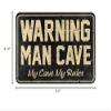 Door Mat Hello Warning Man Cave My Cave,My Rules Rug Fall Floor Mat Outdoor Fall Mats for Front Door (Size : 40X60CM) view 2