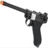 Evike Airsoft - AW Custom 6" Luger P08 Gas Blowback Airsoft Pistol (Color: Silver/Black) view 1