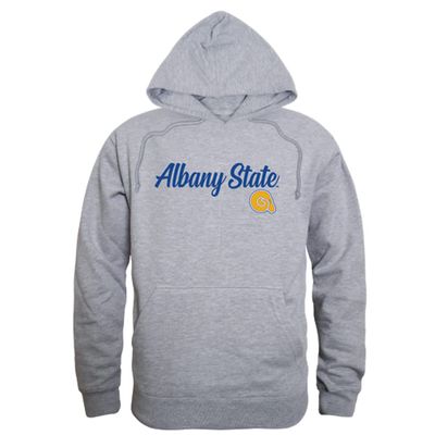W Republic Albany State University Golden Rams Script Fleece Hoodie Sweatshirts - Heather Grey, Medium