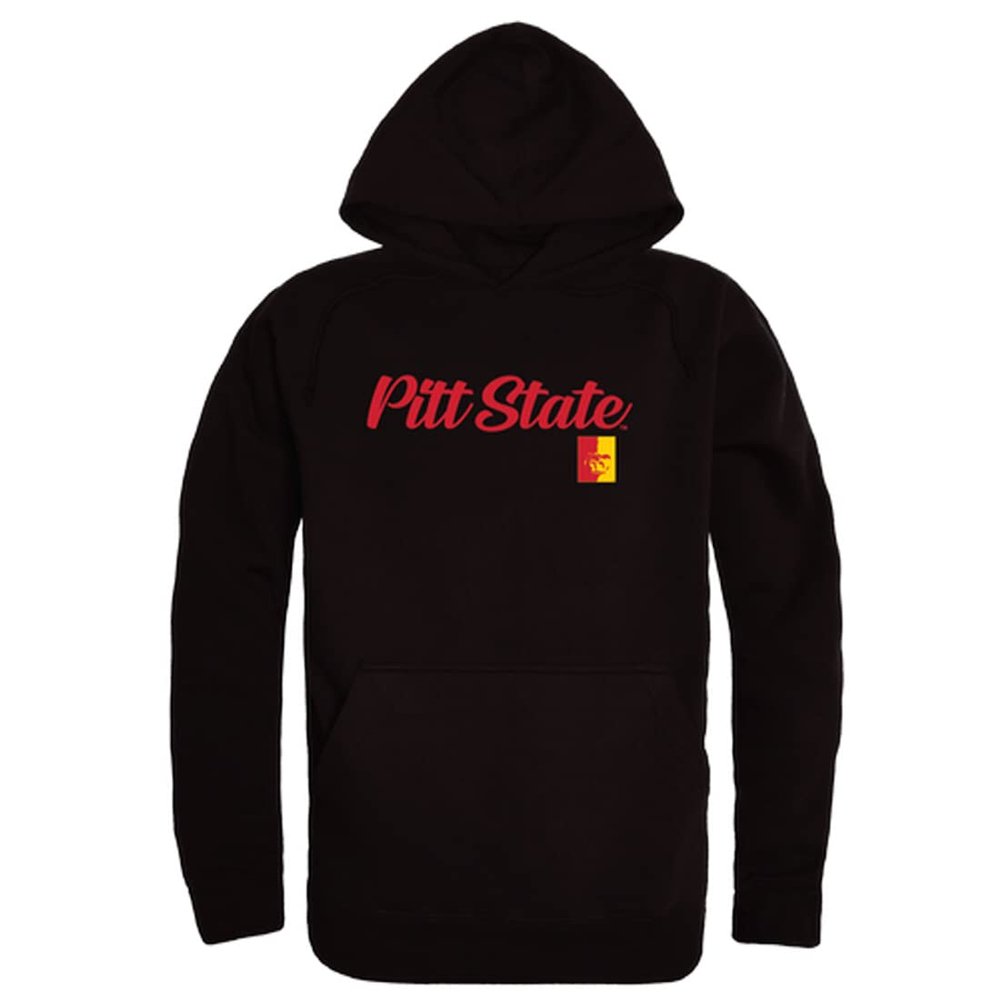W Republic Pittsburg State University Gorillas Script Fleece Hoodie Sweatshirts - Black, Medium