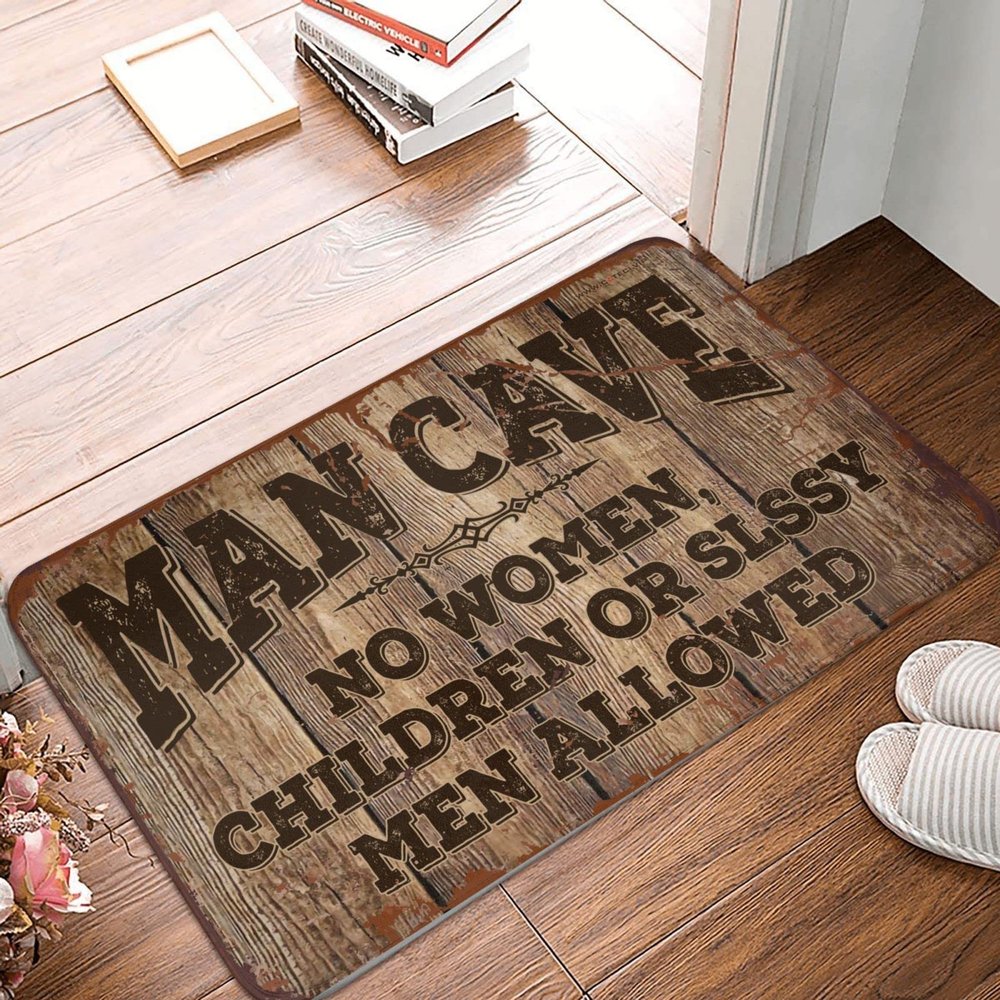 Door Mat Funny Outdoor Man Cave Rules Rug Fall Porch Mat Bedroom Stuff (Size : 40X60CM)