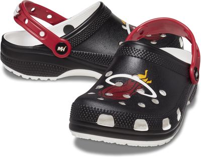 Crocs Unisex-Adult NBA Classic Clogs, Basketball Gifts, Miami Heat, 11 Men/13 Women
