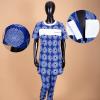 African Clothing for Women Short Sleeve Shirt and Print Pants 2 Piece Set Tracksuit Plus Size Dashiki Casual Outfit 647-3 XXL view 2