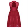 FEESHOW Women's Sparkly Rhinestone Side Split Maxi Dresses Lyrical Dance Costume Contemporary Dancewear Mock Neck Burgundy XX-Large view 4