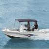 Oceansouth 4 Bow Bimini - 8ft Deluxe (Dark Gray, Mounting Width 67"-72") Bows Frame Sun Shade Boat Waterproof Cover Boot Storage Strap Large Bow Big Fishing Pole Covers Beach view 3