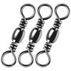 Alwonder 100PCS Fishing Barrel Swivels, High Strength Stainless Solid Ring Brass Barrel Swivel with Black Nickel Coating, Rolling Fishing Swivels Tackle Line Connector Saltwater Freshwater 50LB view 1