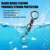 Alwonder 100PCS Fishing Barrel Swivels, High Strength Stainless Solid Ring Brass Barrel Swivel with Black Nickel Coating, Rolling Fishing Swivels Tackle Line Connector Saltwater Freshwater 50LB view 4