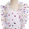 Flower Girls Sequin Polka Dot Tutu Dress for Kids Baby First Communion Birthday Party Wedding Dresses Princess Pageant Formal Baptism Ruffle Tulle Ball Gown White Rainbow Dots - Kids Dress 4-5 Years view 2