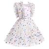 Flower Girls Sequin Polka Dot Tutu Dress for Kids Baby First Communion Birthday Party Wedding Dresses Princess Pageant Formal Baptism Ruffle Tulle Ball Gown White Rainbow Dots - Kids Dress 4-5 Years view 3