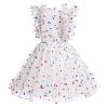 Flower Girls Sequin Polka Dot Tutu Dress for Kids Baby First Communion Birthday Party Wedding Dresses Princess Pageant Formal Baptism Ruffle Tulle Ball Gown White Rainbow Dots - Kids Dress 4-5 Years view 4
