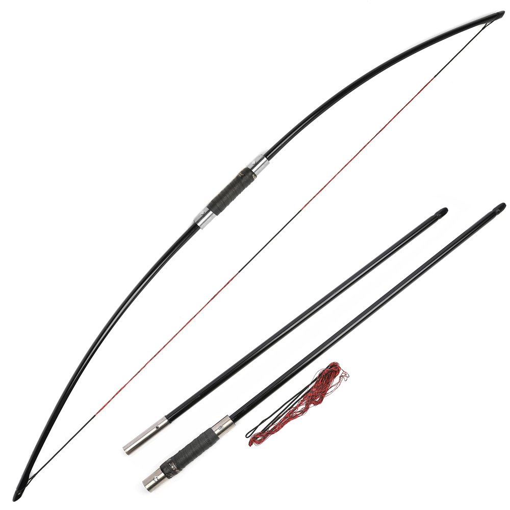 AMEYXGS 64 Inch Archery Traditional Longbow 25-100lbs Hunting English Longbow Takedown Recurve Bow for Right Hand Left Hand Adult Outdoor Sports (75 Lbs)