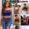 Avidlove Lace Bralette for Women Camisoles Racerback Double-Layered Crop Top (Sky Blue,XL) view 4