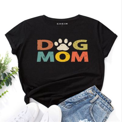 BOPOCO Women's T-Shirt Letter Graphic Tee (Color : Black, Size : X-Large)