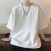 Men's Oversized Fashion Loose T-Shirt Three-Dimensional Design Top Heavyweight Casual Short Sleeves (White,US Size S Asia M) view 2