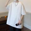 Men's Oversized Fashion Loose T-Shirt Three-Dimensional Design Top Heavyweight Casual Short Sleeves (White,US Size S Asia M) view 4