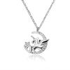 925 Silver unicorn necklace female collarbone view 1