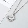925 Silver unicorn necklace female collarbone view 2