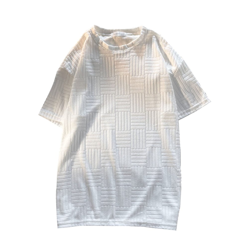 Maiyifu-GJ Men's Heavyweight Lightweight Short Sleeves Super Soft Fabric T-Shirt Casual Loose Plus Size Tee (White,US SIZE M Asia L)