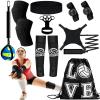 Wettarn 8 Set Volleyball Training Equipment Aid Solo Volleyball Trainer Gift Kit to Practice Serve Include Elastic Resistance Belt Set Spike Trainer Hand Straps Arm Sleeves Knee Pads Backpack Headband view 1