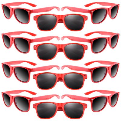 Morcheiong 12 Pack Party Sunglasses in Bulk for Birthday Summer Party Goody Bag Fillers Favors (Red)