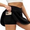 LouKeith Tennis Skirts for Women Pleated Crossover High Waisted Athletic Workout Golf Skorts Skirts with Shorts Pocket Black 2XL view 4
