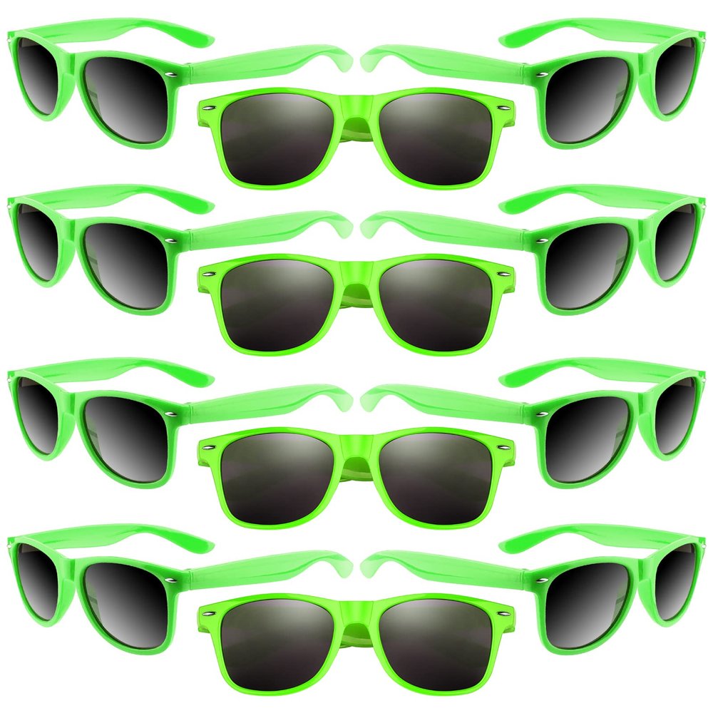 Morcheiong 12 Pack Party Sunglasses in Bulk for Birthday Summer Party Goody Bag Fillers Favors (Green)