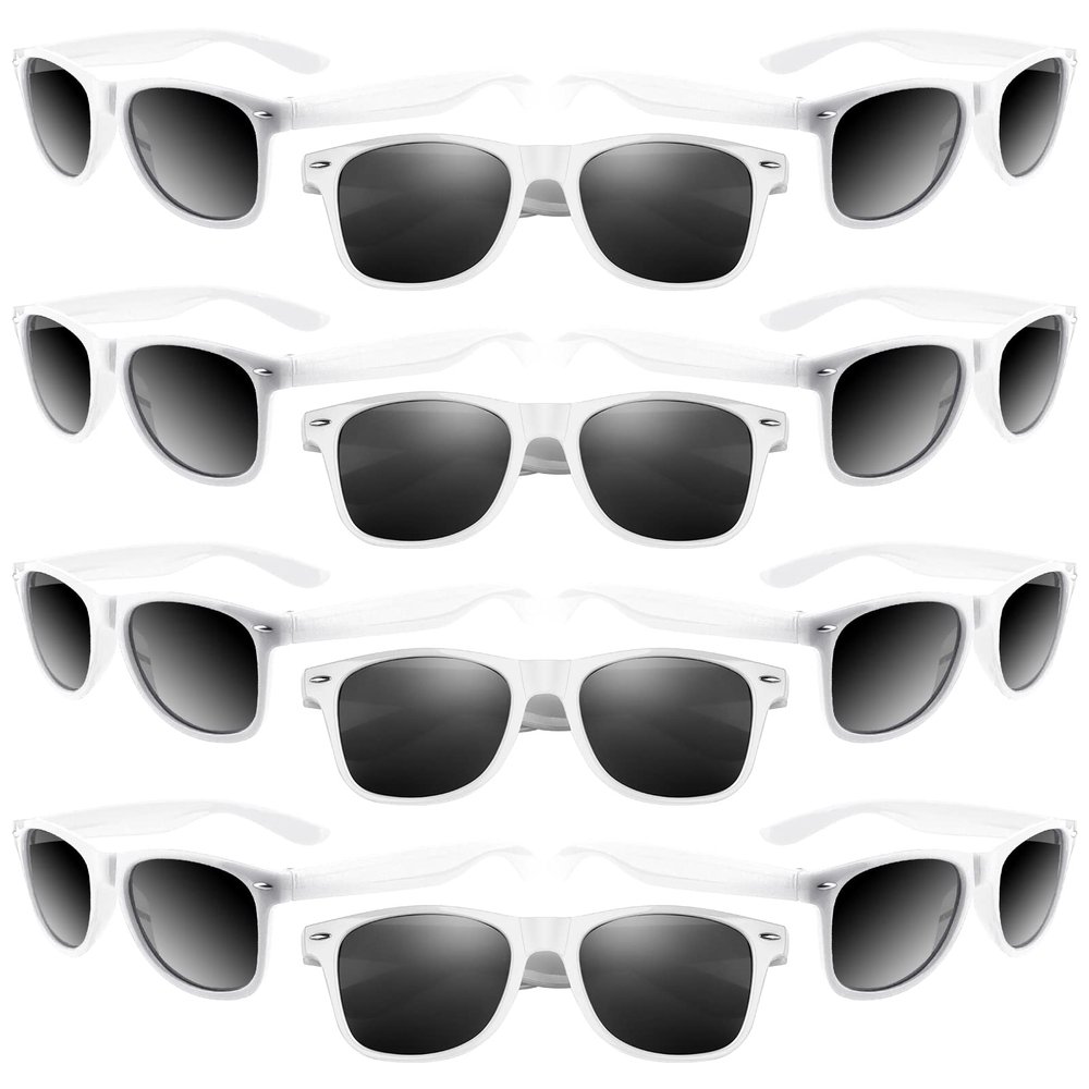 Morcheiong 12 Pack Party Sunglasses in Bulk for Birthday Summer Party Goody Bag Fillers Favors (White)