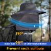 DOCVIT Fishing Hat for Men&Women,Outdoor UV Waterproof Wide Brim Bucket Hat,UPF50+ Sun Hat with Neck Flap Black view 4