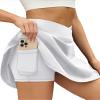LouKeith Pleated Tennis Skirts for Women Cross Waist Golf Athletic Workout Pickleball Sports Skorts Skirts with Pocket White M view 4