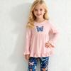 Axumity Kid Girls Clothes - Ruffle Hem Long-sleeve Top + Floral Pants 2PCS Fall Winter Toddler Girl Outfits Pants Leggings Set(8-9T) view 2