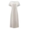 GOKKILRW Linen Dresses for Women Casual Summer Loose Maxi Dress Short Sleeve Crewneck Baggy Beach Sundress with Pockets(White,Medium) view 3
