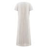 GOKKILRW Linen Dresses for Women Casual Summer Loose Maxi Dress Short Sleeve Crewneck Baggy Beach Sundress with Pockets(White,Medium) view 4