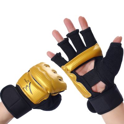 LiMMAX Kickboxing Sparring Gloves TKD Gloves for Men Women Half Finger Boxing Gloves Fighting Gloves Boxing Gloves for Punching Bag Training Gloves for Men Women Golden XL
